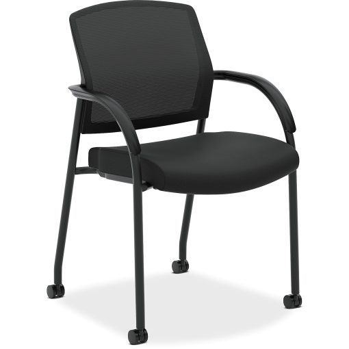 HON® Lota Stacking Multi-Purpose Side Chair, Fixed Loop Arms, Black - Image 2