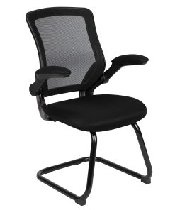 Flash Furniture Mesh Mid-Back Side Reception Chair, Black 2