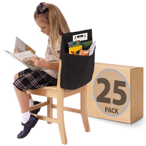 Victor Seat Sack® Chair Cover Classroom Pack, 17" x 1/2", Black, Pack Of 25 Covers - Image 2
