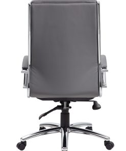 Boss Office Products CaressoftPlus™ Vinyl Ergonomic High-Back Chair, Gray/Chrome 2