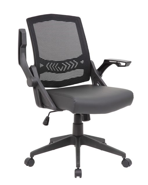 Boss Office Products Flip Arm Mesh Task Chair with Antimicrobial Protection, Black - Image 2