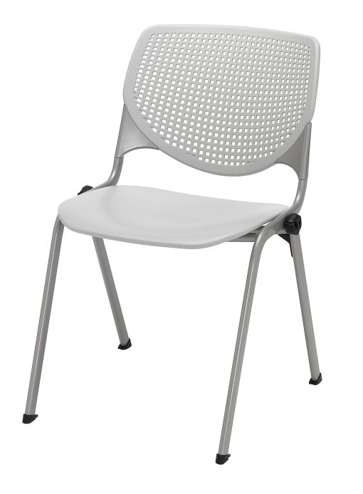 KFI Studios KOOL Stacking Chair, Light Gray/Silver - Image 2
