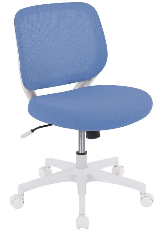 Realspace® Adley Mesh/Fabric Low-Back Task Chair, New Blue/White