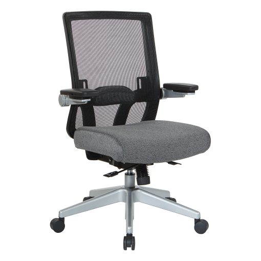 Office Star™ Space Seating 867 Series Ergonomic Mesh Mid-Back Manager's Chair, Charcoal/Silver - Image 2