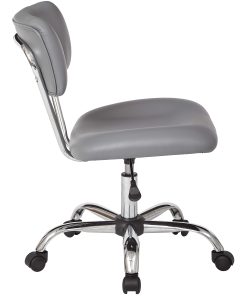 Office Star™ Avenue Six Vista Bonded Leather Task Chair, Gray/Silver 2