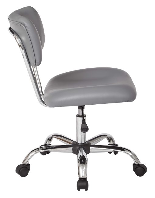 Office Star™ Avenue Six Vista Bonded Leather Task Chair, Gray/Silver - Image 2