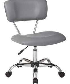 Office Star™ Avenue Six Vista Bonded Leather Task Chair, Gray/Silver