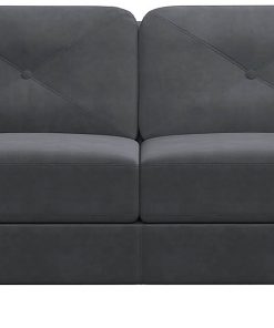 Lifestyle Solutions Hanson Microfiber Loveseat, Dark Gray