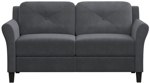Lifestyle Solutions Hanson Microfiber Loveseat, Dark Gray