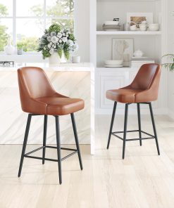 Zuo Keppel Counter-Height Stools, Brown, Set Of 2 Stools 2