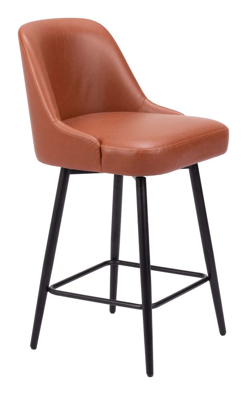 Zuo Keppel Counter-Height Stools, Brown, Set Of 2 Stools