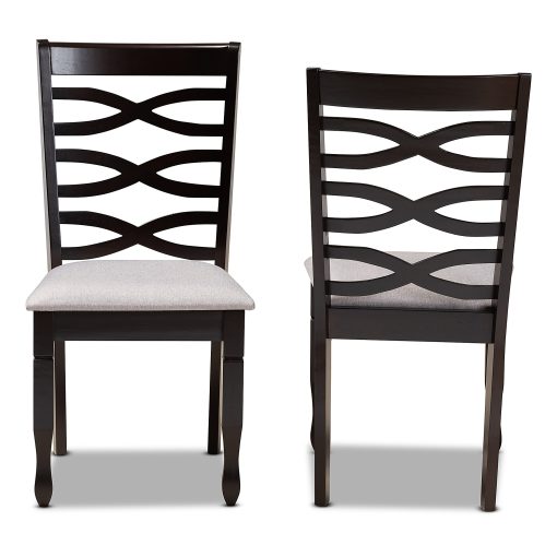 Baxton Studio Lanier Dining Chairs, Gray/Dark Brown, Set Of 2 Dining Chairs - Image 2