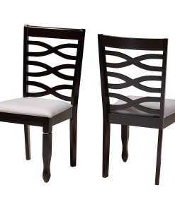 Baxton Studio Lanier Dining Chairs, Gray/Dark Brown, Set Of 2 Dining Chairs