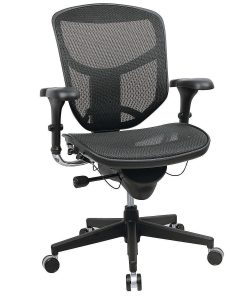WorkPro® Quantum 9000 Series Ergonomic Mesh/Mesh Mid-Back Office Chair, Black/Black, BIFMA Compliant