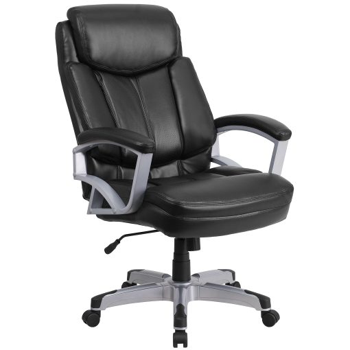 Flash Furniture Hercules Big & Tall Ergonomic LeatherSoft™ Faux Leather High-Back Swivel Office Chair, Black - Image 2