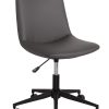 Realspace® Praxley Faux Leather Low-Back Task Office Chair, Dark Gray, BIFMA Compliant