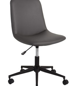 Realspace® Praxley Faux Leather Low-Back Task Office Chair, Dark Gray, BIFMA Compliant