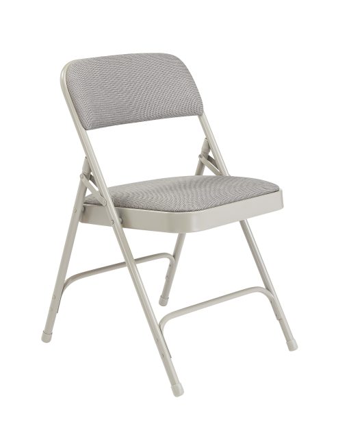 National Public Seating 2200 2-Hinge Folding Chairs, Gray, Set Of 4 Chairs - Image 2