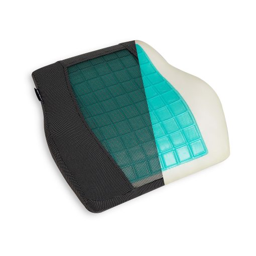 Mind Reader Ergonomic Lumber Support Gel Cushion, Memory Foam, 14-1/4"H x 3-3/4"W x 15-1/2"D, Black