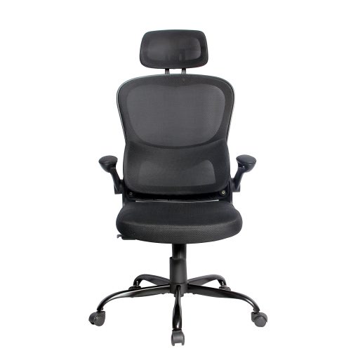 Elama Mesh/Fabric High-Back Adjustable Office Chair, Black - Image 2