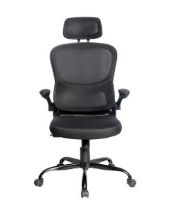 Elama Mesh/Fabric High-Back Adjustable Office Chair, Black