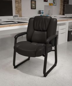 Flash Furniture HERCULES Series Big & Tall Executive Side Reception Chair, Black