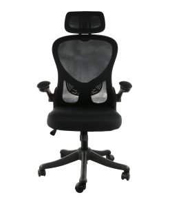 Elama Mesh/Fabric High-Back Adjustable Office Task Chair, Black/Gray 2