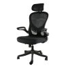 Elama Mesh/Fabric High-Back Adjustable Office Task Chair, Black/Gray