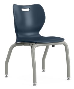 HON SmartLink Plastic 4-Leg 14”H Stackable Chairs, Regatta/Platinum, Set Of 4 Chairs
