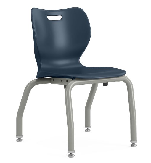 HON SmartLink Plastic 4-Leg 14”H Stackable Chairs, Regatta/Platinum, Set Of 4 Chairs