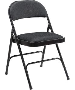 Lorell® Padded Seat Steel Folding Chair, Black, Set Of 4 2