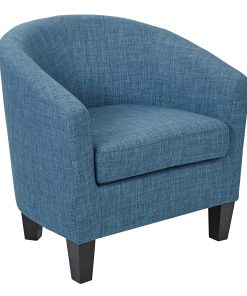 Ave Six Work Smart™ Ethan Tub Chair, Blue Denim/Dark Espresso