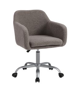 Linon Ryker Sherpa Home Office Chair, Gray/Silver