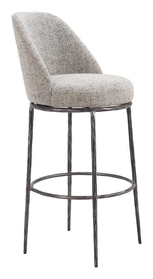 Zuo Nordhavn Swivel Barstool, Gray