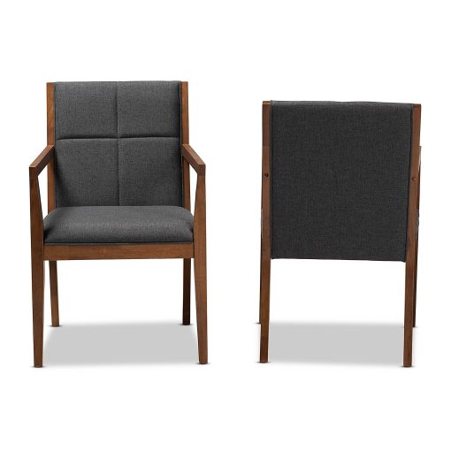 Baxton Studio Theresa Accent Chairs, Dark Gray, Set Of 2 Chairs - Image 2
