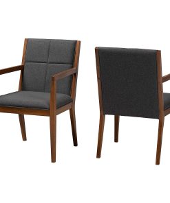Baxton Studio Theresa Accent Chairs, Dark Gray, Set Of 2 Chairs