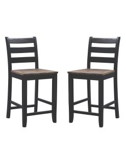 Powell Soren Counter Stools, Black/Brown, Set Of 2 Stools