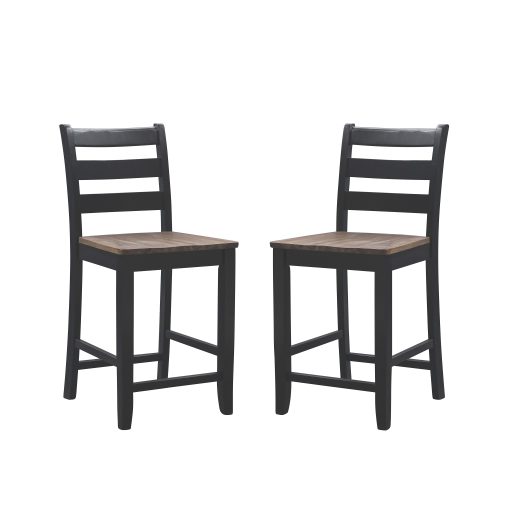 Powell Soren Counter Stools, Black/Brown, Set Of 2 Stools