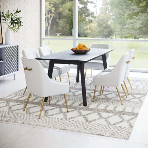 Zuo Maxine Dining Accent Chair, White/Gold - Image 2