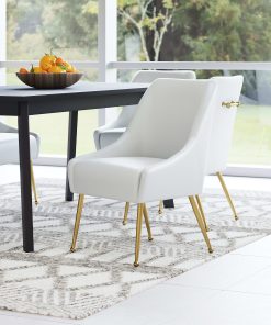Zuo Maxine Dining Accent Chair, White/Gold