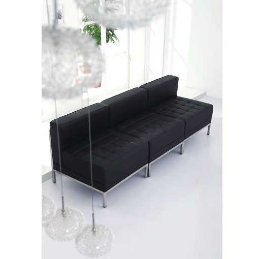 Flash Furniture HERCULES Imagination Series Contemporary LeatherSoft Middle Chair, Black - Image 2