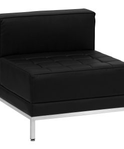 Flash Furniture HERCULES Imagination Series Contemporary LeatherSoft Middle Chair, Black