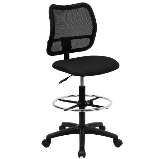 Flash Furniture Mid-Back Mesh Drafting Chair, Black - Image 2