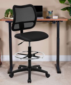 Flash Furniture Mid-Back Mesh Drafting Chair, Black
