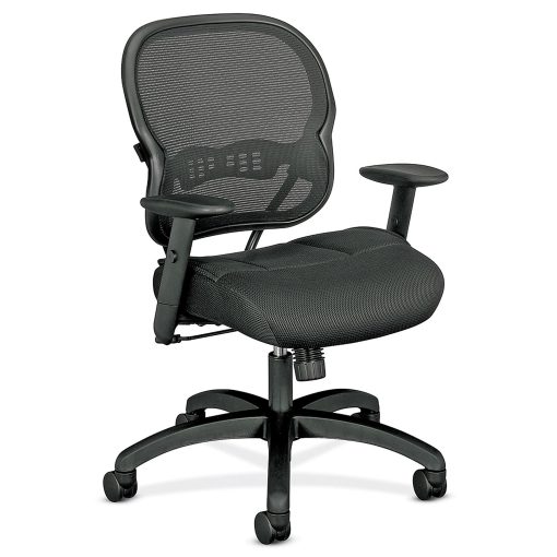 HON® Basyx Wave™ HVL712 Mid-Back Mesh Task Chair, Black - Image 2