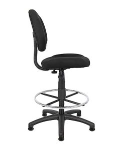Boss Office Products Fabric Ergonomic Drafting Stool With Back, Black 2
