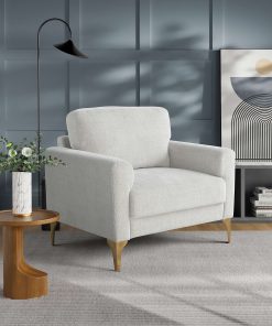 Lifestyle Solutions Mesquite Fabric Guest Chair, Ivory