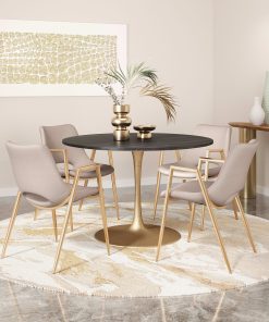 ZUO Desi Dining Chairs, Beige/Gold, Set Of 2 Chairs 2