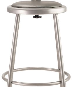 National Public Seating Vinyl-Padded Stool With Back, 30″H, Gray 2