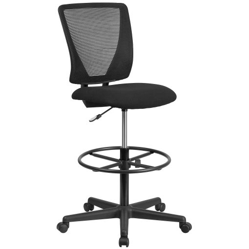 Flash Furniture Ergonomic Mesh Mid-Back Drafting Chair, Black - Image 2